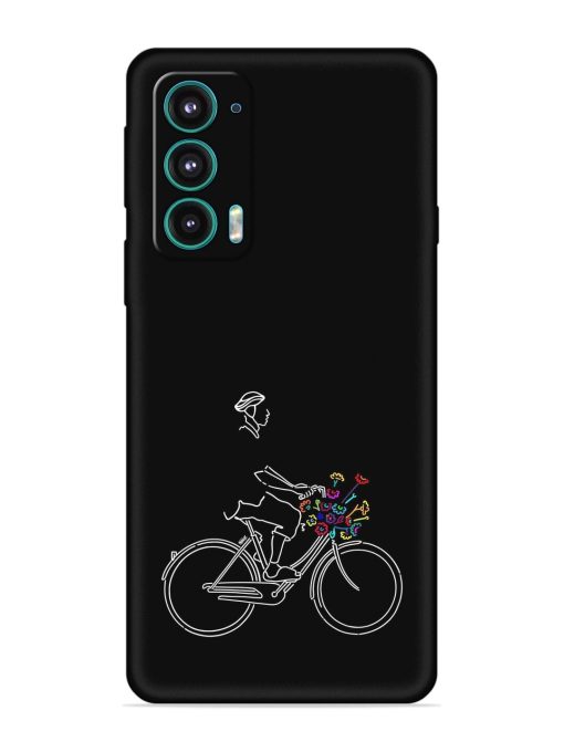 Minimalist Cycle Art Embossed Soft Silicone Case for Motorola Moto Edge 5 Zapvi