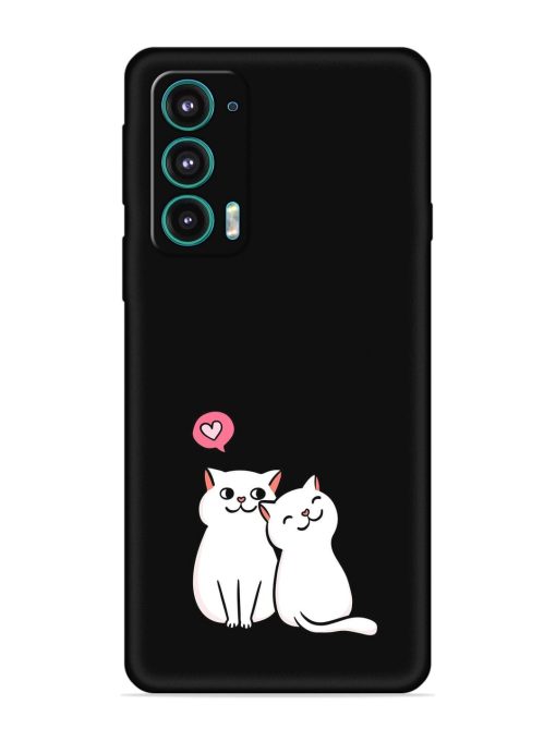 Cute Loving Cats Embossed Soft Silicone Case for Motorola Moto Edge 5 Zapvi