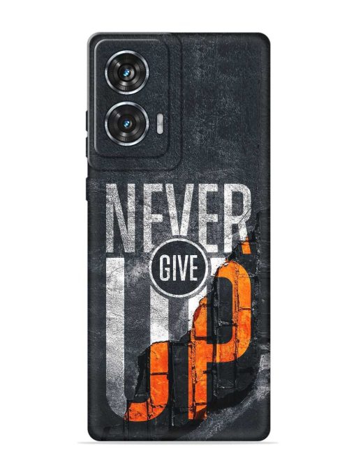 Never Give Up Embossed Soft Silicone Case for Motorola Moto Edge 50 Fusion (5G) Zapvi