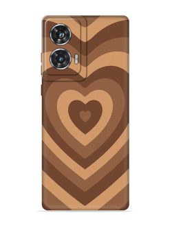 Brown Heart Embossed Soft Silicone Case for Motorola Moto Edge 50 Fusion (5G)
