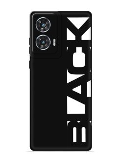 Black Typo Embossed Soft Silicone Case for Motorola Moto Edge 50 Fusion (5G)