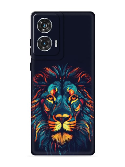 Colorful Lion Embossed Soft Silicone Case for Motorola Moto Edge 50 Fusion (5G)