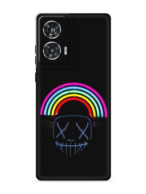 Mask Rainbow Embossed Soft Silicone Case for Motorola Moto Edge 50 Fusion (5G) Zapvi