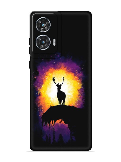 Elk Animal Art Embossed Soft Silicone Case for Motorola Moto Edge 50 Fusion (5G) Zapvi