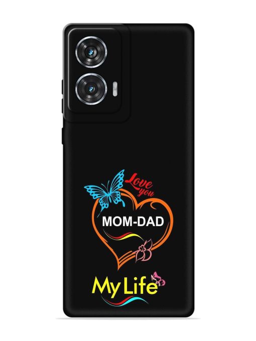 Love You Mom Dad Embossed Soft Silicone Case for Motorola Moto Edge 50 Fusion (5G)