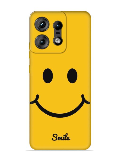 Yellow Smiley Embossed Soft Silicone Case for Motorola Moto Edge 50 Pro (5G) Zapvi