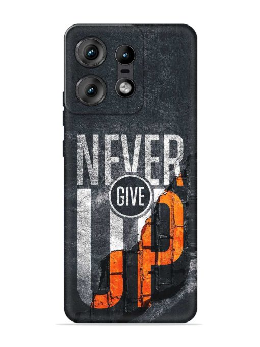 Never Give Up Embossed Soft Silicone Case for Motorola Moto Edge 50 Pro (5G) Zapvi