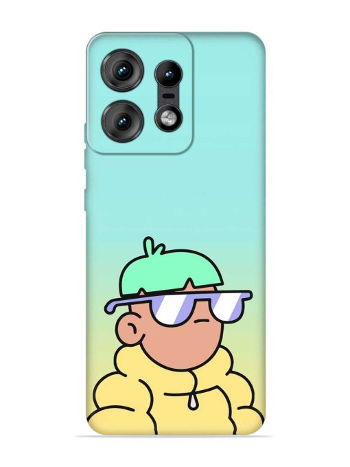 Doodles Cool Character Embossed Soft Silicone Case for Motorola Moto Edge 50 Pro (5G)