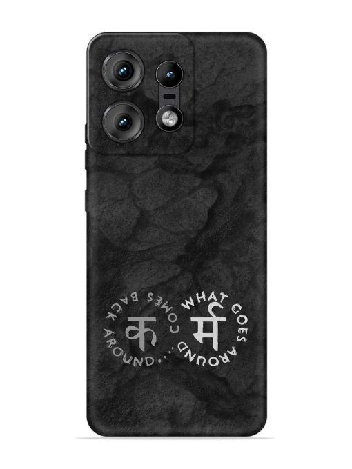 Karma Hindi Word Embossed Soft Silicone Case for Motorola Moto Edge 50 Pro (5G)