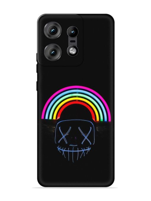 Mask Rainbow Embossed Soft Silicone Case for Motorola Moto Edge 50 Pro (5G)