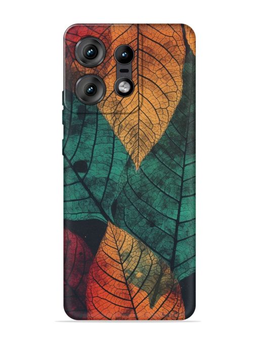 Leaves Artwork Embossed Soft Silicone Case for Motorola Moto Edge 50 Pro (5G)