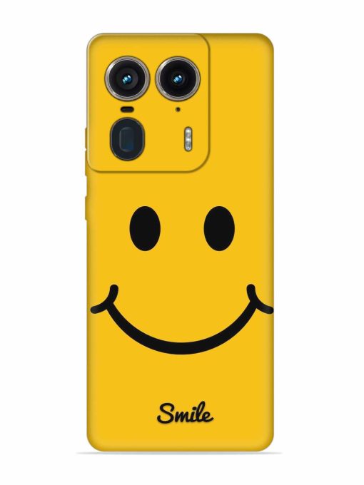 Yellow Smiley Embossed Soft Silicone Case for Motorola Moto Edge 50 Ultra (5G) Zapvi