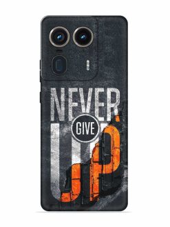 Never Give Up Embossed Soft Silicone Case for Motorola Moto Edge 50 Ultra (5G)