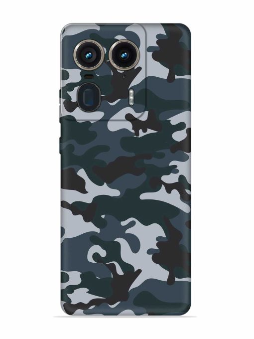 Dark Blue Army Military Art Embossed Soft Silicone Case for Motorola Moto Edge 50 Ultra (5G)