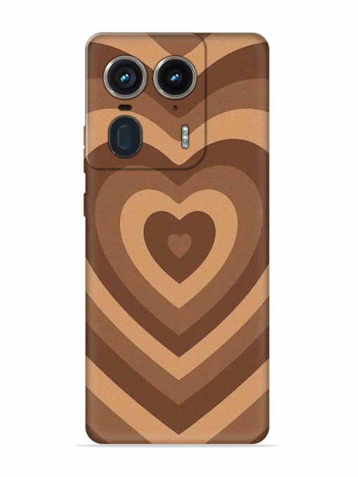 Brown Heart Embossed Soft Silicone Case for Motorola Moto Edge 50 Ultra (5G) Zapvi