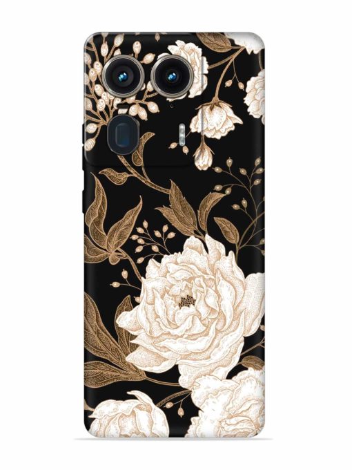 Peonies Roses Floral Embossed Soft Silicone Case for Motorola Moto Edge 50 Ultra (5G) Zapvi