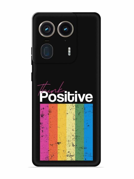 Think Positive Typography Embossed Soft Silicone Case for Motorola Moto Edge 50 Ultra (5G)