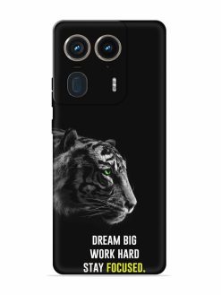 Dream Big Work Hard Embossed Soft Silicone Case for Motorola Moto Edge 50 Ultra (5G)