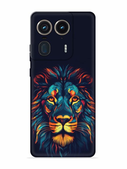 Colorful Lion Embossed Soft Silicone Case for Motorola Moto Edge 50 Ultra (5G)