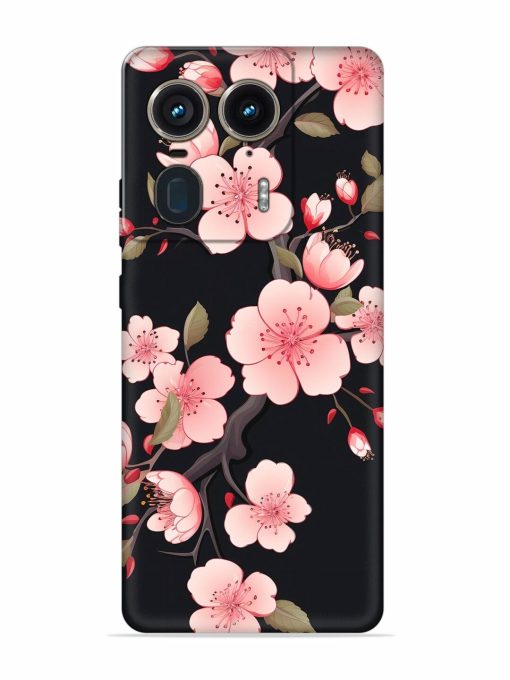 Cherry Blossom Embossed Soft Silicone Case for Motorola Moto Edge 50 Ultra (5G)