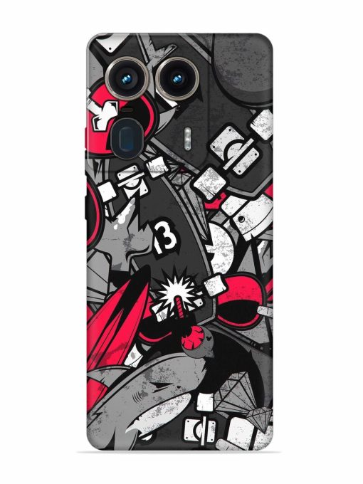 Fictional Doodle Embossed Soft Silicone Case for Motorola Moto Edge 50 Ultra (5G)