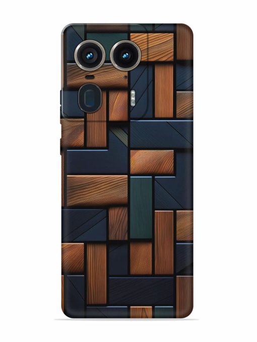 Wooden Background Cubes Embossed Soft Silicone Case for Motorola Moto Edge 50 Ultra (5G)