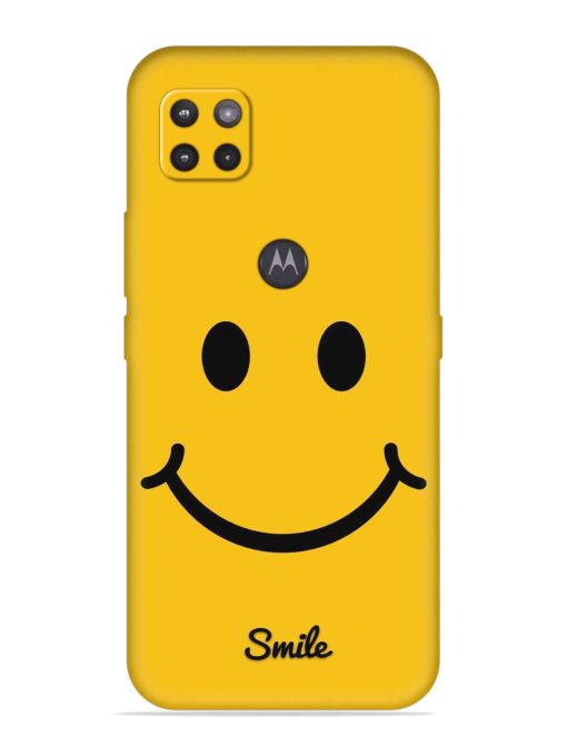 Yellow Smiley Embossed Soft Silicone Case for Motorola Moto G Zapvi