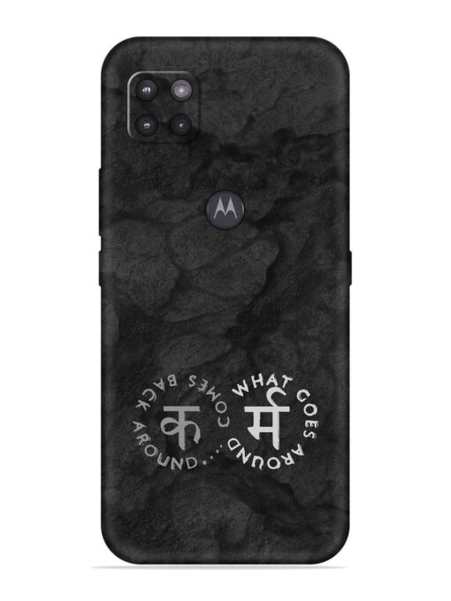 Karma Hindi Word Embossed Soft Silicone Case for Motorola Moto G Zapvi