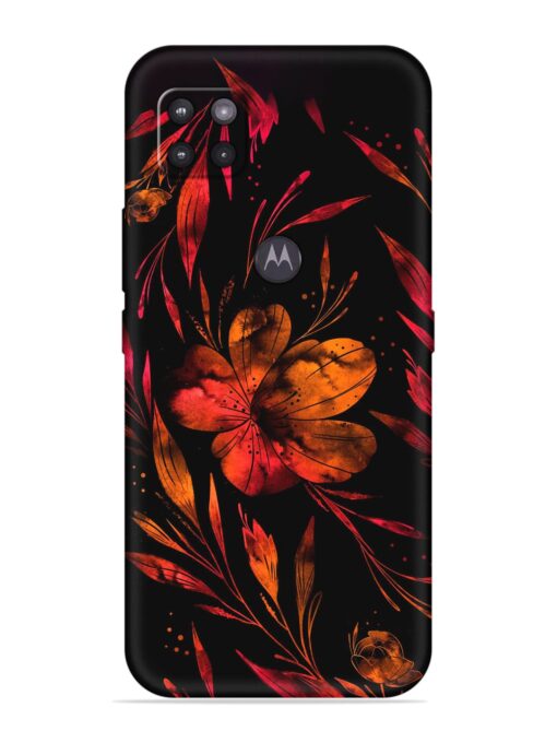 Red Flower Painting Embossed Soft Silicone Case for Motorola Moto G Zapvi