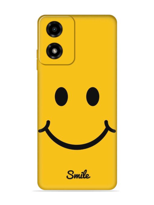 Yellow Smiley Embossed Soft Silicone Case for Motorola Moto G04 Zapvi