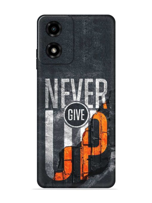 Never Give Up Embossed Soft Silicone Case for Motorola Moto G04 Zapvi