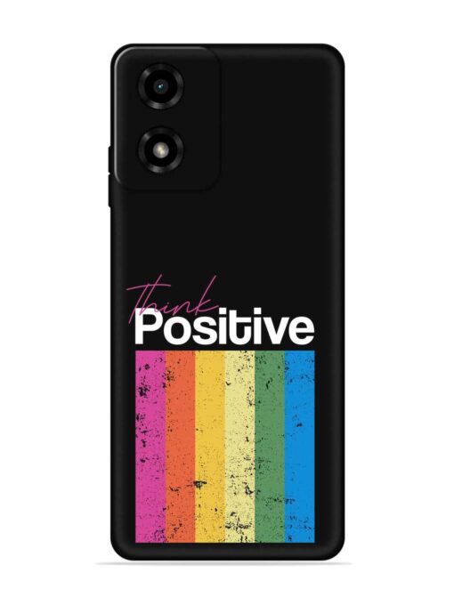 Think Positive Typography Embossed Soft Silicone Case for Motorola Moto G04 Zapvi