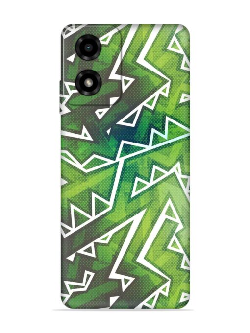 Green Graffiti Seamless Embossed Soft Silicone Case for Motorola Moto G04 Zapvi