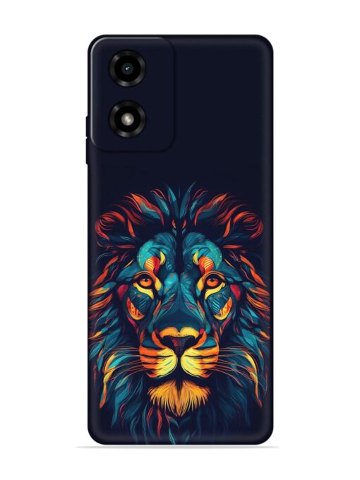 Colorful Lion Embossed Soft Silicone Case for Motorola Moto G04 Zapvi