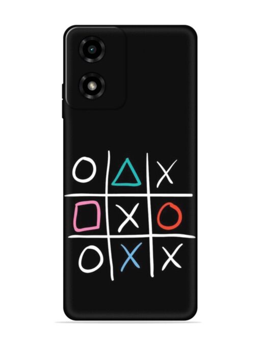 Super Neon Tic-Tac-Toe Embossed Soft Silicone Case for Motorola Moto G04 Zapvi