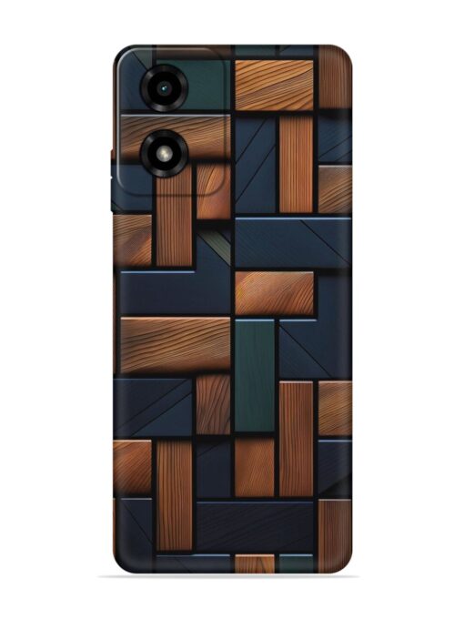 Wooden Background Cubes Embossed Soft Silicone Case for Motorola Moto G04 Zapvi