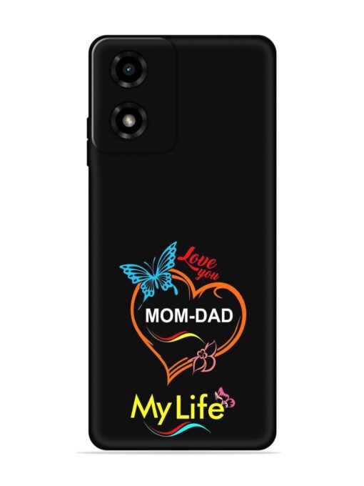 Love You Mom Dad Embossed Soft Silicone Case for Motorola Moto G04