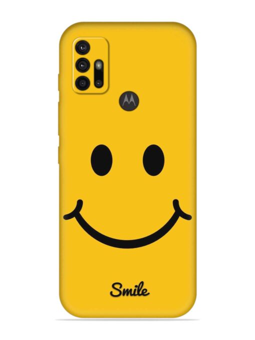 Yellow Smiley Embossed Soft Silicone Case for Motorola Moto G10 Zapvi