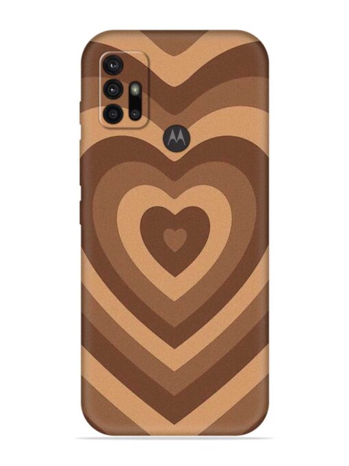 Brown Heart Embossed Soft Silicone Case for Motorola Moto G10 Zapvi