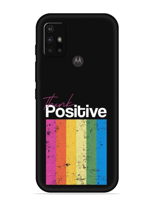 Think Positive Typography Embossed Soft Silicone Case for Motorola Moto G10 Zapvi