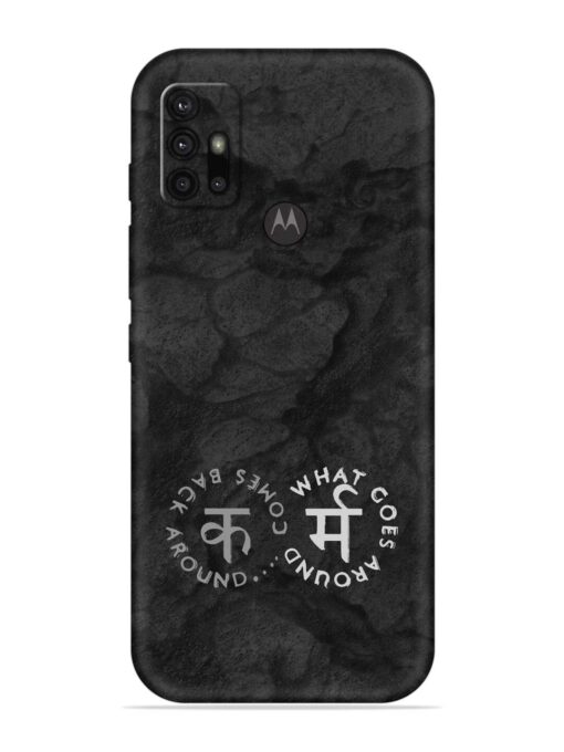 Karma Hindi Word Embossed Soft Silicone Case for Motorola Moto G10 Zapvi