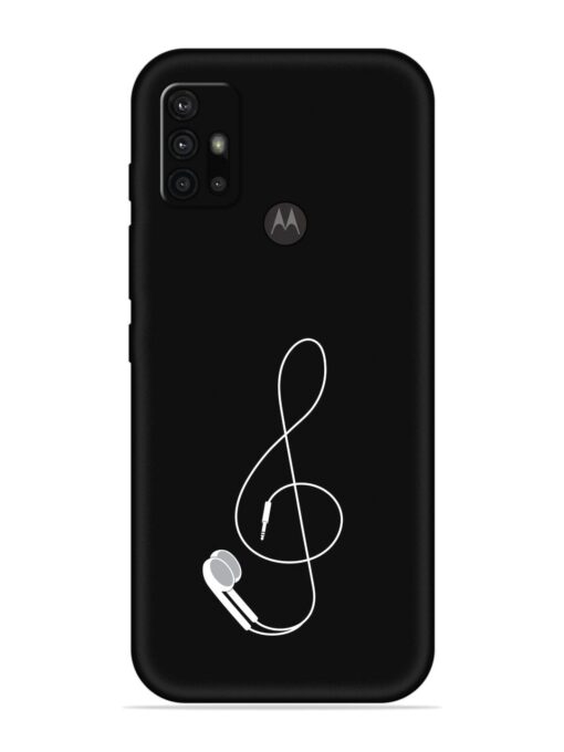 Music Earphone Vector Embossed Soft Silicone Case for Motorola Moto G10 Zapvi