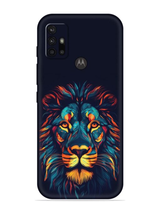 Colorful Lion Embossed Soft Silicone Case for Motorola Moto G10