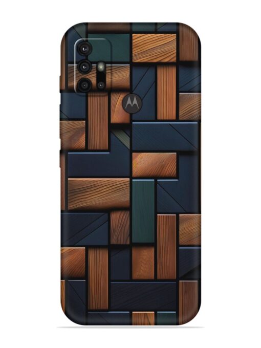 Wooden Background Cubes Embossed Soft Silicone Case for Motorola Moto G10 Zapvi