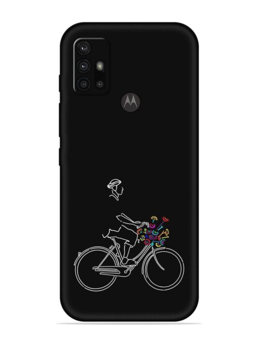 Minimalist Cycle Art Embossed Soft Silicone Case for Motorola Moto G10