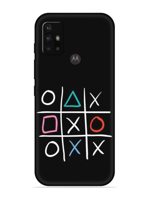 Super Neon Tic-Tac-Toe Embossed Soft Silicone Case for Motorola Moto G10 Power