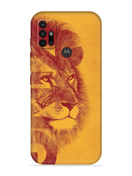 Gold Lion Crown Art Embossed Soft Silicone Case for Motorola Moto G10 Power