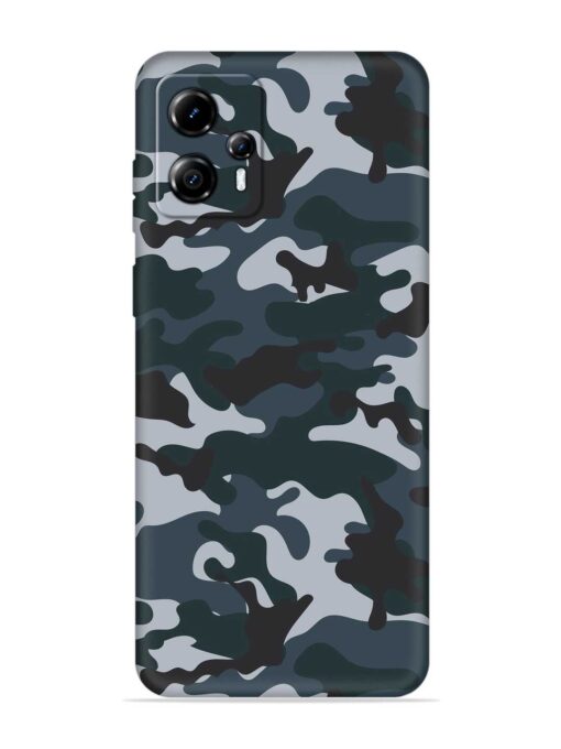 Dark Blue Army Military Art Embossed Soft Silicone Case for Motorola Moto G13 Zapvi