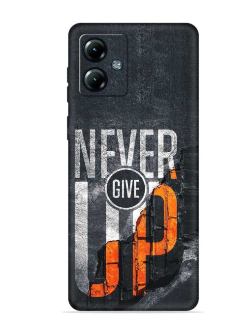 Never Give Up Embossed Soft Silicone Case for Motorola Moto G14 Zapvi