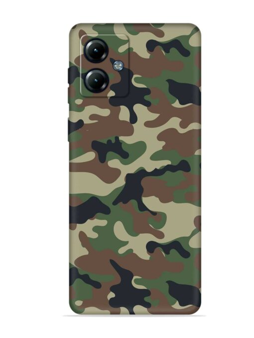 Army Military Camouflage Dark Green Embossed Soft Silicone Case for Motorola Moto G14 Zapvi